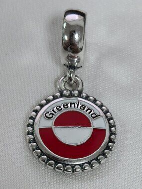 Pandora Greenland Flag Exclusive Charm Pendant, S925 Silver Jewelry
